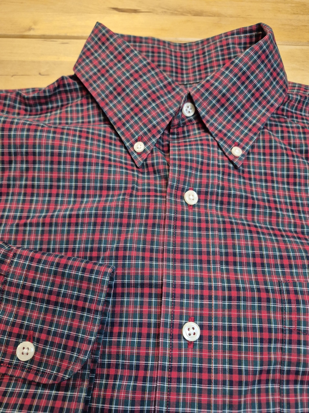 Lauren Ralph Lauren Red and Green Plaid Button-Down Shirt